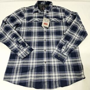 Wrangler ATG Blue & White Plaid Shirt Men's Medium with Classic Western Design